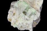 Green Augelite Crystals on Quartz - Peru #173381-2